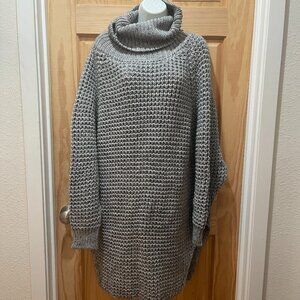 Marcella NYC or Marcella Moda - long chunky gray wool blend sweater dress
